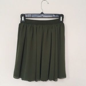 Olive Chiffon American Apparel Skirt